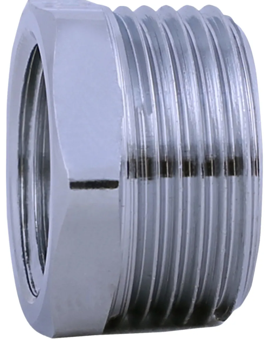 Forkrommede^ Nippelmuffe 1"x3/4" formet Krom