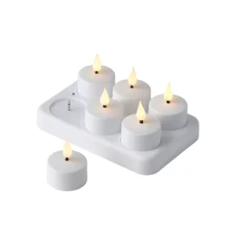 Dekorativ Belysning - Innendørs^Stemning Oppladbare LED-telys 6-pk. Hvit