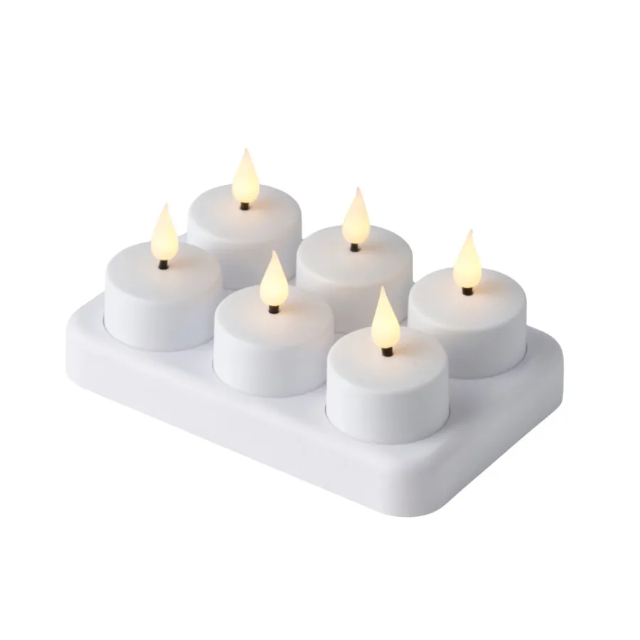 Dekorativ Belysning - Innendørs^Stemning Oppladbare LED-telys 6-pk. Hvit