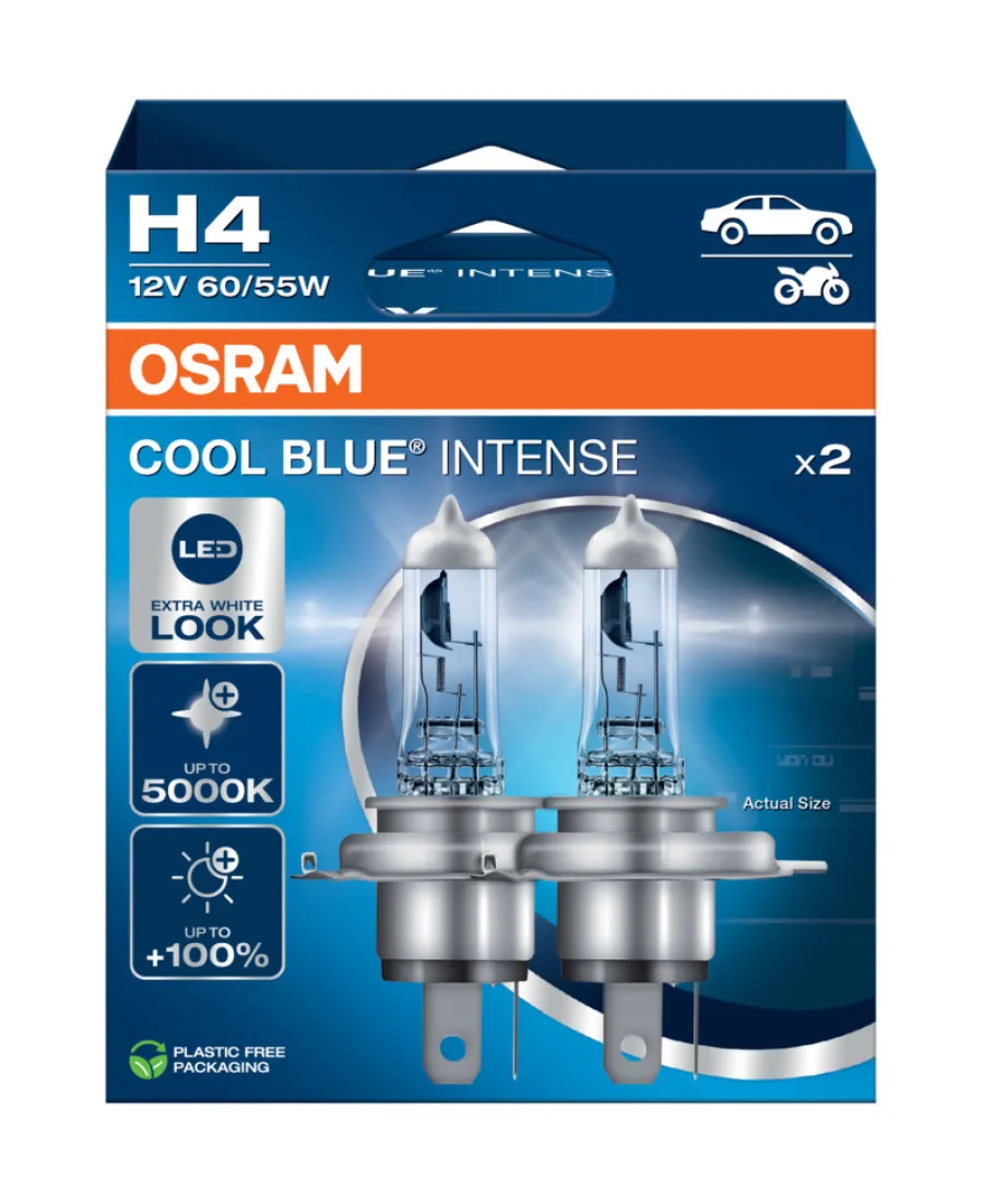 Bilpærer^Osram bilpære H4 Cool Blue Intense - 2 stk.