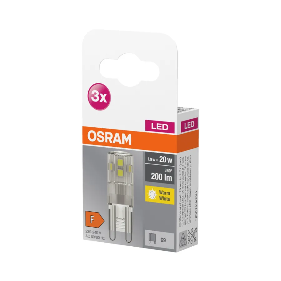 Led-Pærer^Osram LED Base Special Pin G9 1,9 W 3-pk.