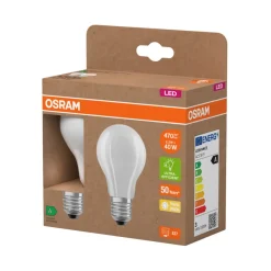 Led-Pærer^Osram LED matt standardpære E27 2,2 W 2-pk.