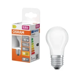 Led-Pærer^Osram LED Star Classic E27 matt kronepære 3,4 W