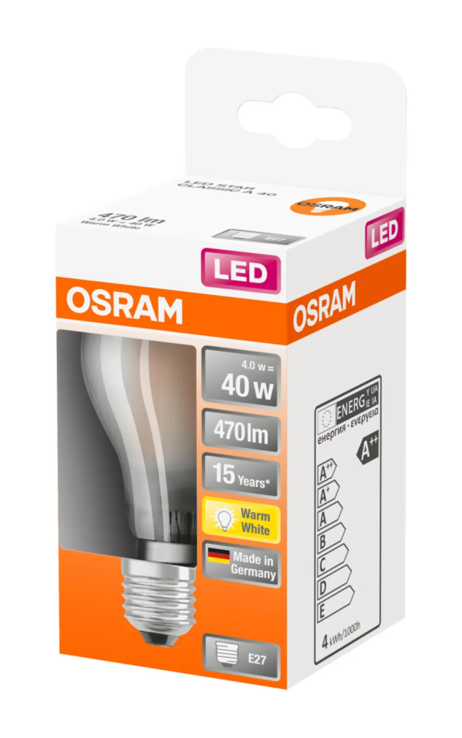 Led-Pærer^Osram LED Star Classic E27 matt standardpære 4 W