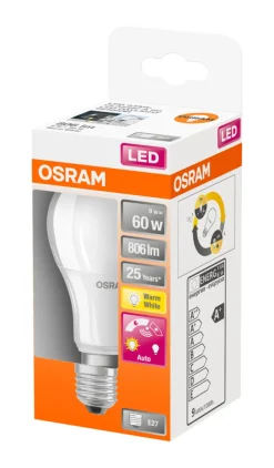 Led-Pærer^Osram LED Star Classic sensorpære E27 8,5 W
