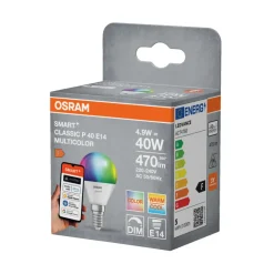 Led-Pærer|Smartpærer^Osram SMART+ RGB+TW kronepære E14 4,9 W