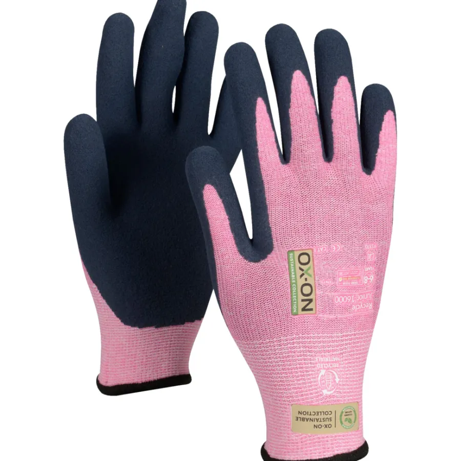 Arbeidshansker^Ox-On Recycle Junior 16000 hansker 6-8 år Pink