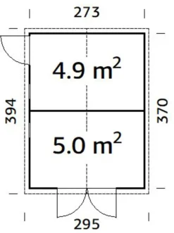 Redskapsboder|Hytter & Boder^Palmako redskapsbod Aksel 3 - 9,9 m² 273 x 370 cm