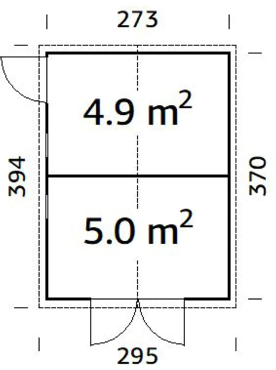 Redskapsboder|Hytter & Boder^Palmako redskapsbod Aksel 3 - 9,9 m² 273 x 370 cm