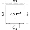 Redskapsboder|Hytter & Boder^Palmako redskapsbod Aksel 2 - 7,5 m² 273 x 280 cm