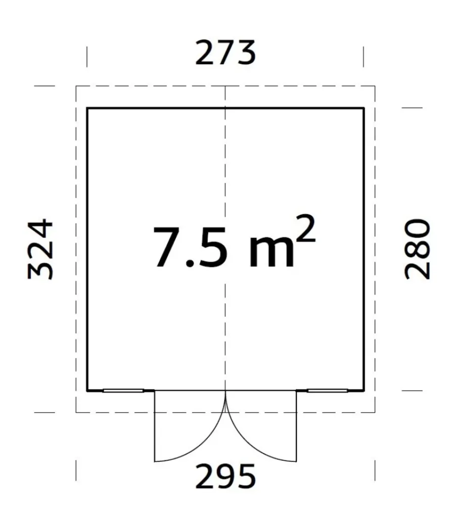 Redskapsboder|Hytter & Boder^Palmako redskapsbod Aksel 2 - 7,5 m² 273 x 280 cm
