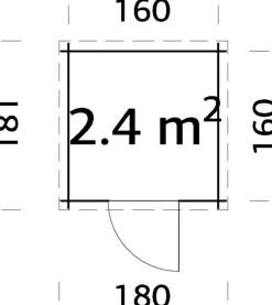 Redskapsboder|Hytter & Boder^Palmako redskapsbod Iris 1 176 x 176 cm