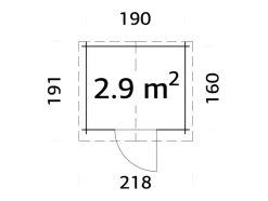 Redskapsboder^Palmako redskapsbod Peter 1 206 x 176 cm
