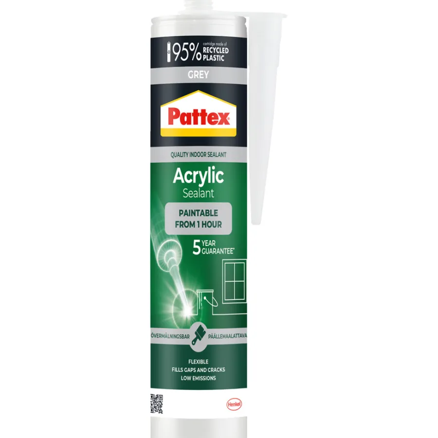 Akryl^Pattex akrylfugemasse grå 280 ml