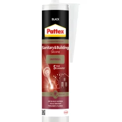 Silikon^Pattex sanitær- og byggsilikon svart 280 ml