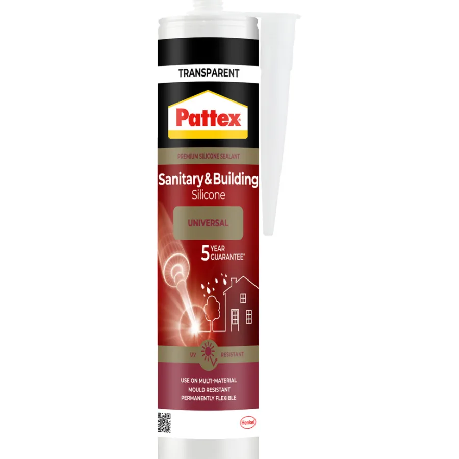 Silikon^Pattex sanitær- og byggsilikon klar 280 ml