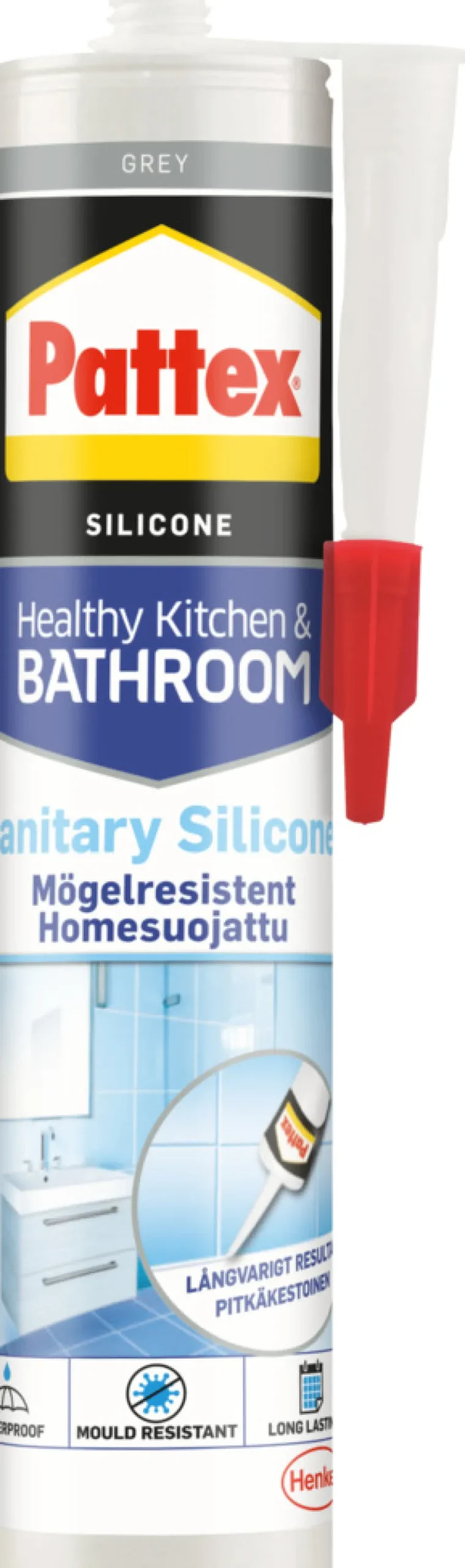 Silikon^Pattex sanitærsilikon 280 ml Grå