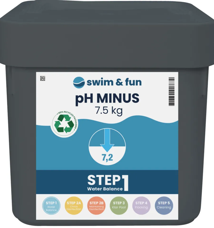 Bassengtilbehør & Pleie^Swim & Fun pH-Minus granulat 7,5 kg -