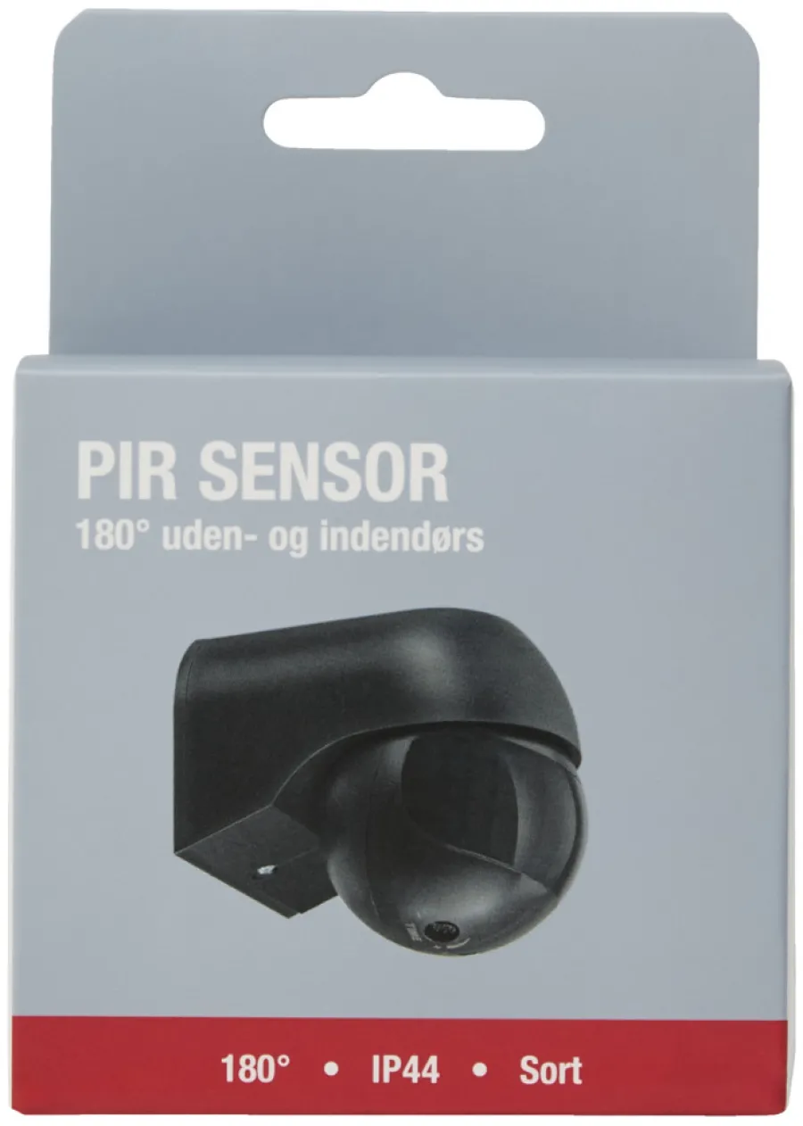 Sensorer^Elworks PIR-sensor 180° innendørs/utendørs – Svart