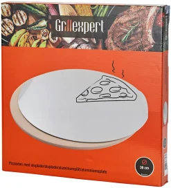 Grilltilbehør|Pizzaovn & Tilbehør^Grillexpert Pizzastein Ø38 cm med alubakeplate -