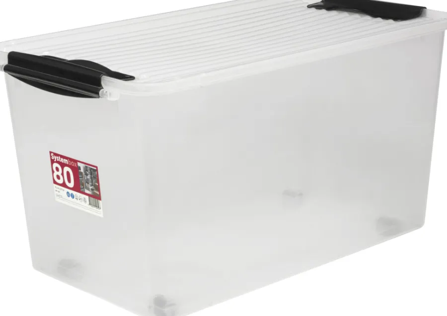 Oppbevaring^Plast1 oppbevaringsboks m/lokk klar - SystemBox 80