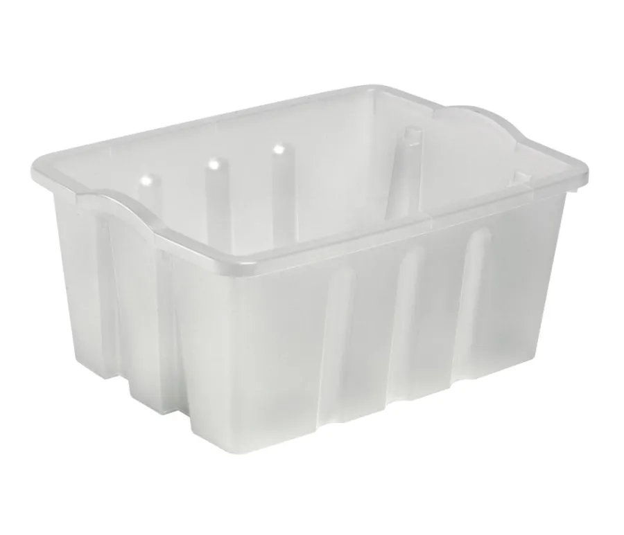 Oppbevaring^Plast1 stablekasse klar/grå - StackBox 13