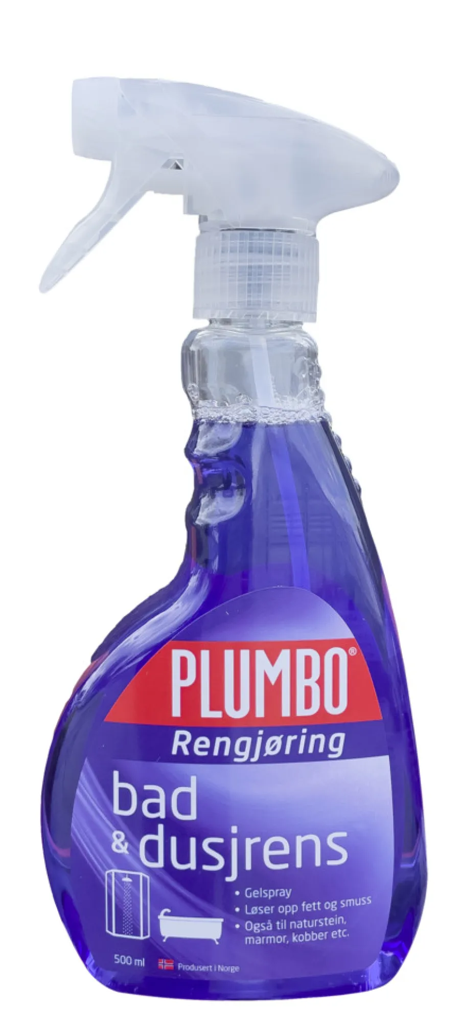 Rengjøringsmidler^Plumbo Bad- og Dusjrens 0,5 liter