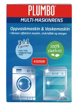 Rengjøringsmidler^Plumbo Multi-Maskinrens 4 poser