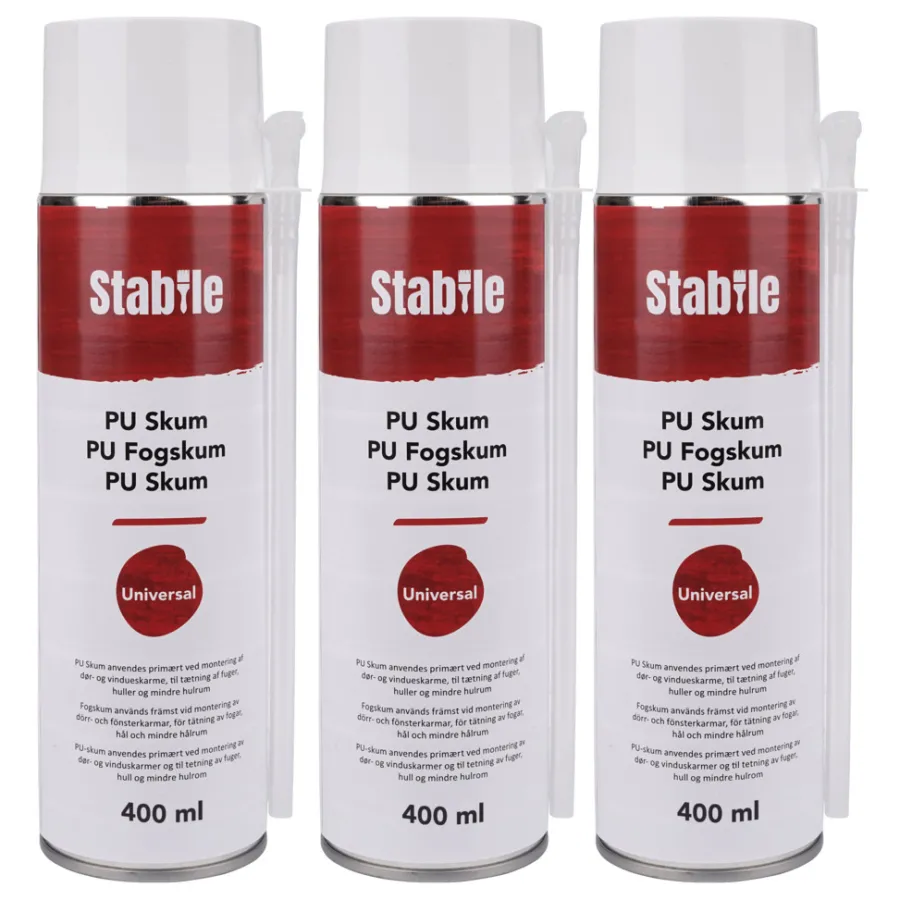Fugeskum^Stabile PU fugeskum 3 x 400 ml -