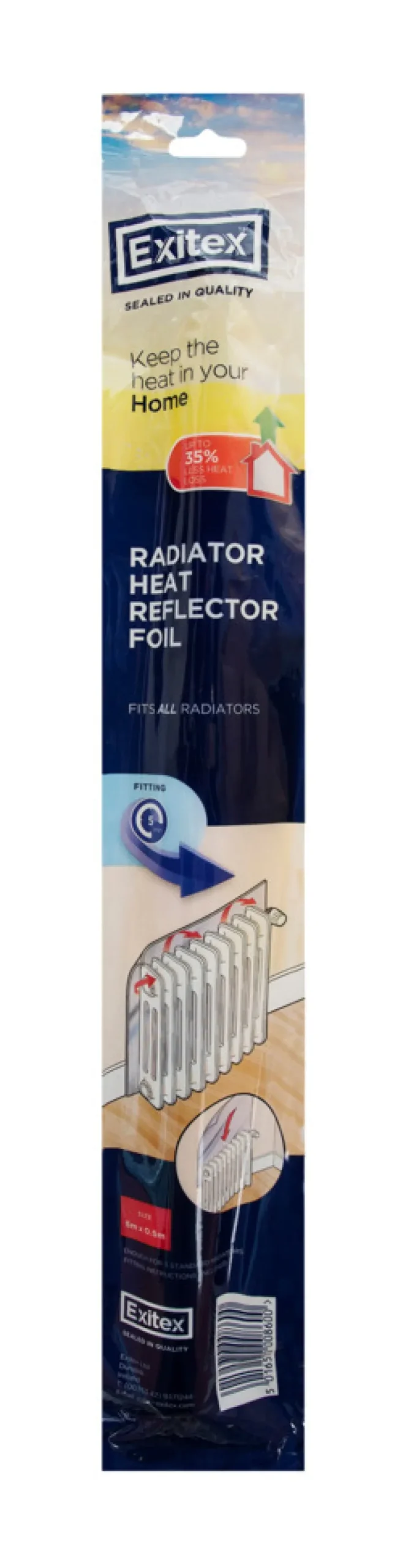 Radiatortilbehør|Isolasjon^ Radiatorfolie 0,5 × 5 meter - Exitex