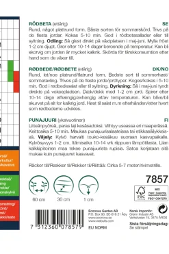 Frø^Weibulls Rødbeter 'D'Egypte'