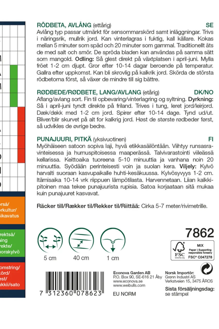 Frø^Weibulls Rødbeter lang cylindra