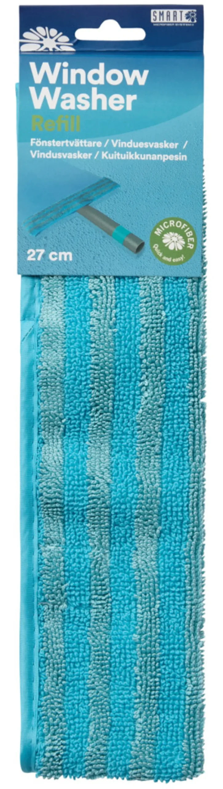 Rengjøringsartikler^Smart Microfiber System Refill til vindusvasker 25 cm med klikk-system – Smart