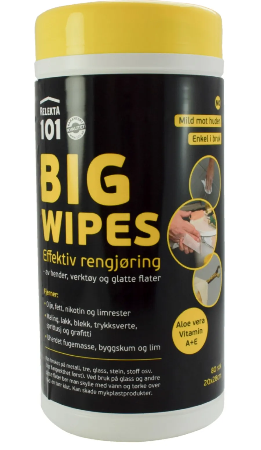 Malertilbehør^101 Rengjøringskluter Big Wipes 80 stk.