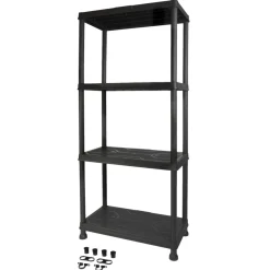 Reoler & Romdelere^Gardeco Reol m/4 hyller plast - Svart