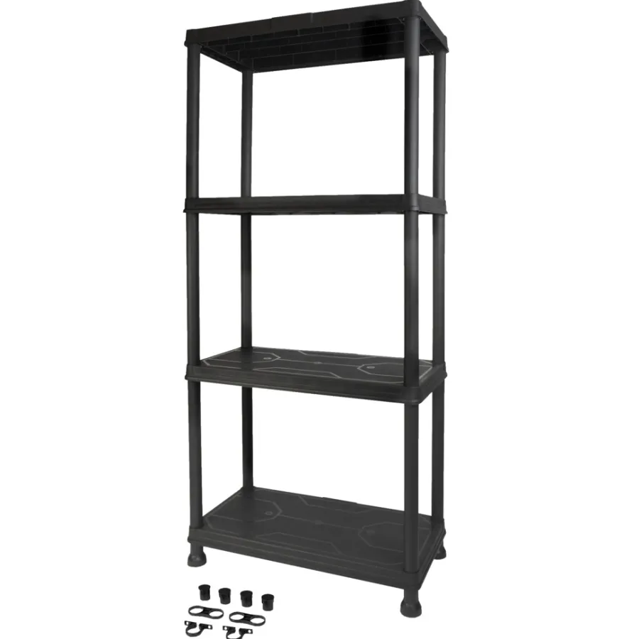 Reoler & Romdelere^Gardeco Reol m/4 hyller plast - Svart