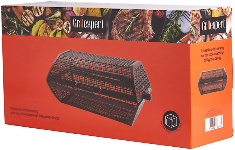 Grilltilbehør^Grillexpert Rotisserikurv rund -