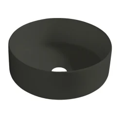 Servanter^ Rund servant i porselen frittstående/toppmontert Ø36 cm Svart