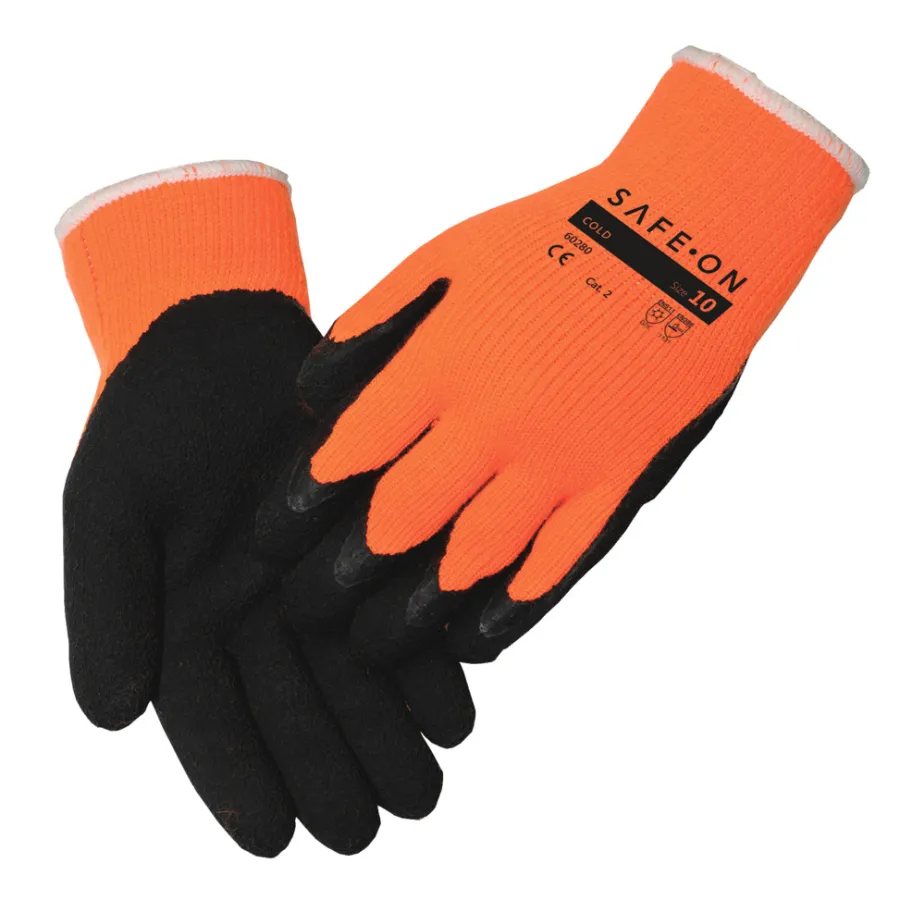 Arbeidshansker^Safe-On arbeidshansker vinterforet str. 7 Orange/svart