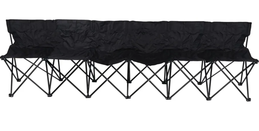 Telt & Campingmøbler|Hagebenker^Sunlife Sammenleggbar benk Skopje 6 personer - ® Svart