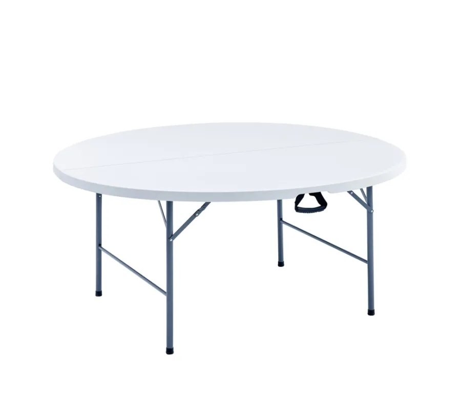 Hagebord^Sunlife Sammenleggbart bord Ø160 cm plast/stål hvit – ® Hvit/svart