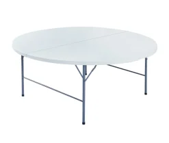 Hagebord^Sunlife Sammenleggbart bord Ø180 cm plast/stål hvit - ® Hvit/svart