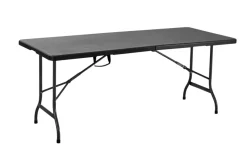 Telt & Campingmøbler|Hagebord^ Sammenleggbart bord metall/plast 180 x 75 cm Svart