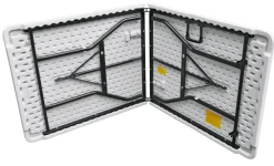 Telt & Campingmøbler|Hagebord^ Sammenleggbart bord stål/plast 180 x 75 cm Hvit