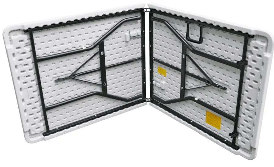 Telt & Campingmøbler|Hagebord^ Sammenleggbart bord stål/plast 180 x 75 cm Hvit