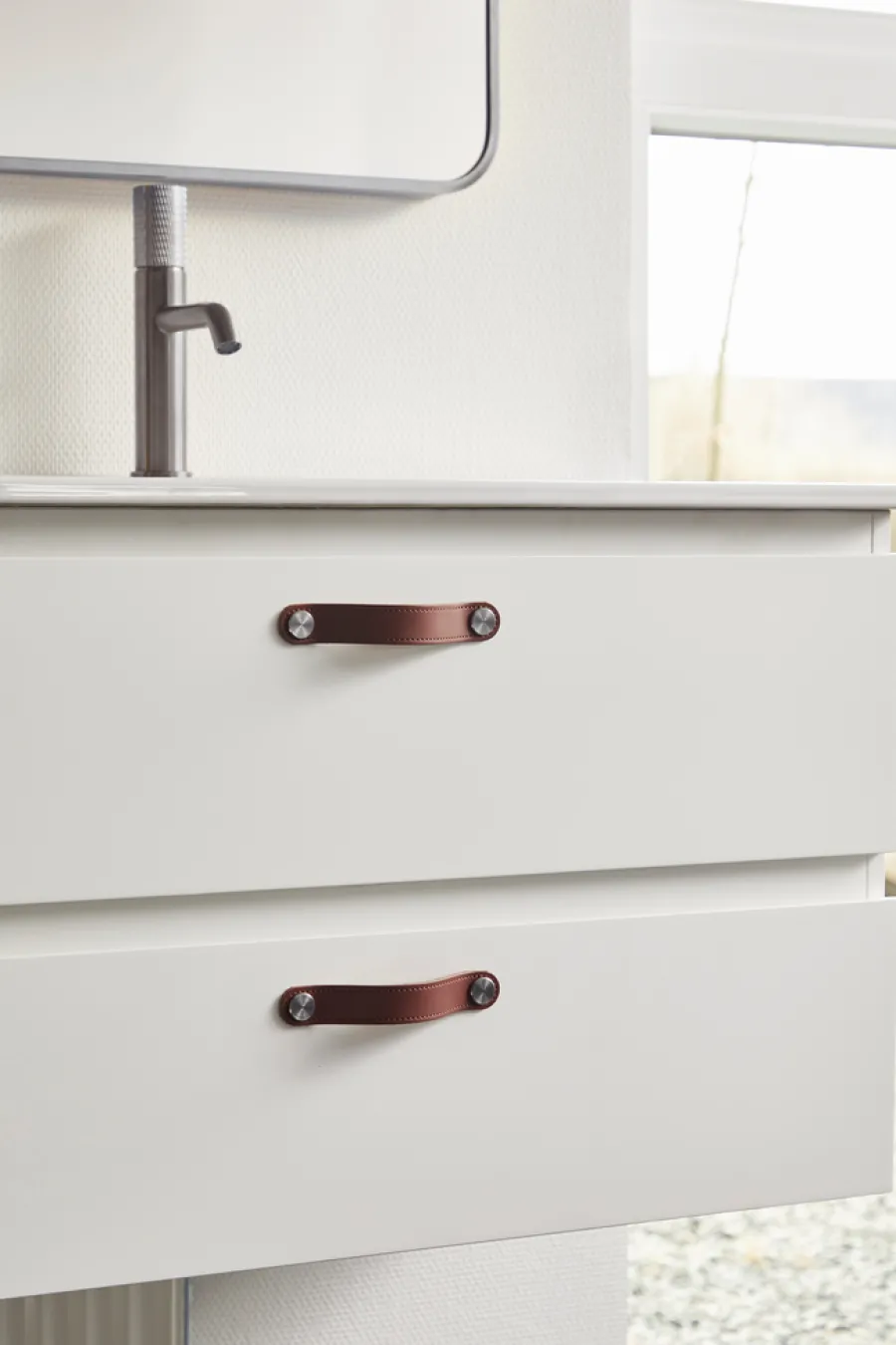 Grep & Hengsler^ Skinnhåndtak 12,8 cm 2-pk. Brun