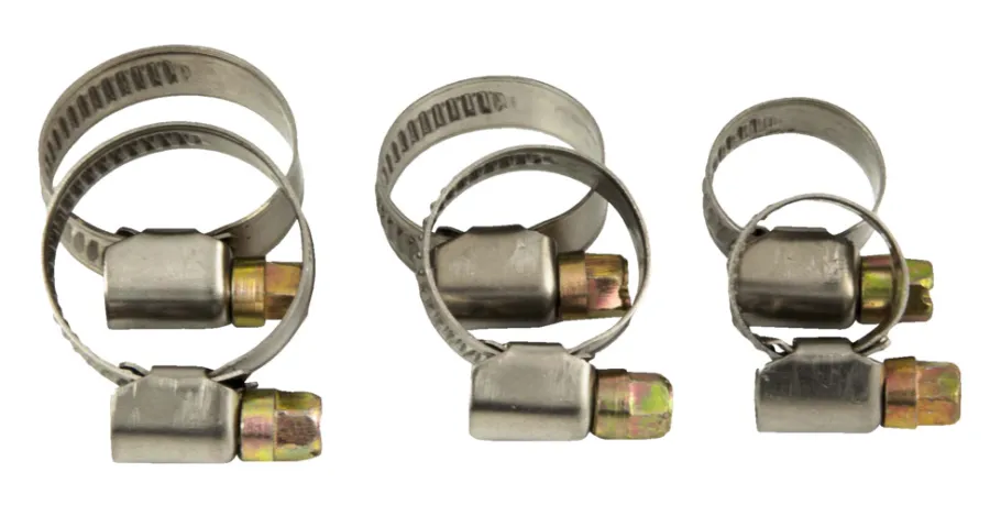 Vvs-Artikler^ Slangeklemmer mix 3/8" - 1/2" - 3/4" - 6 stk.