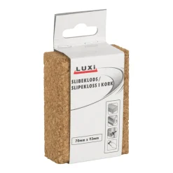 Sandpapir^Luxi Slipekloss i kork - 93 x 70 x 30 mm