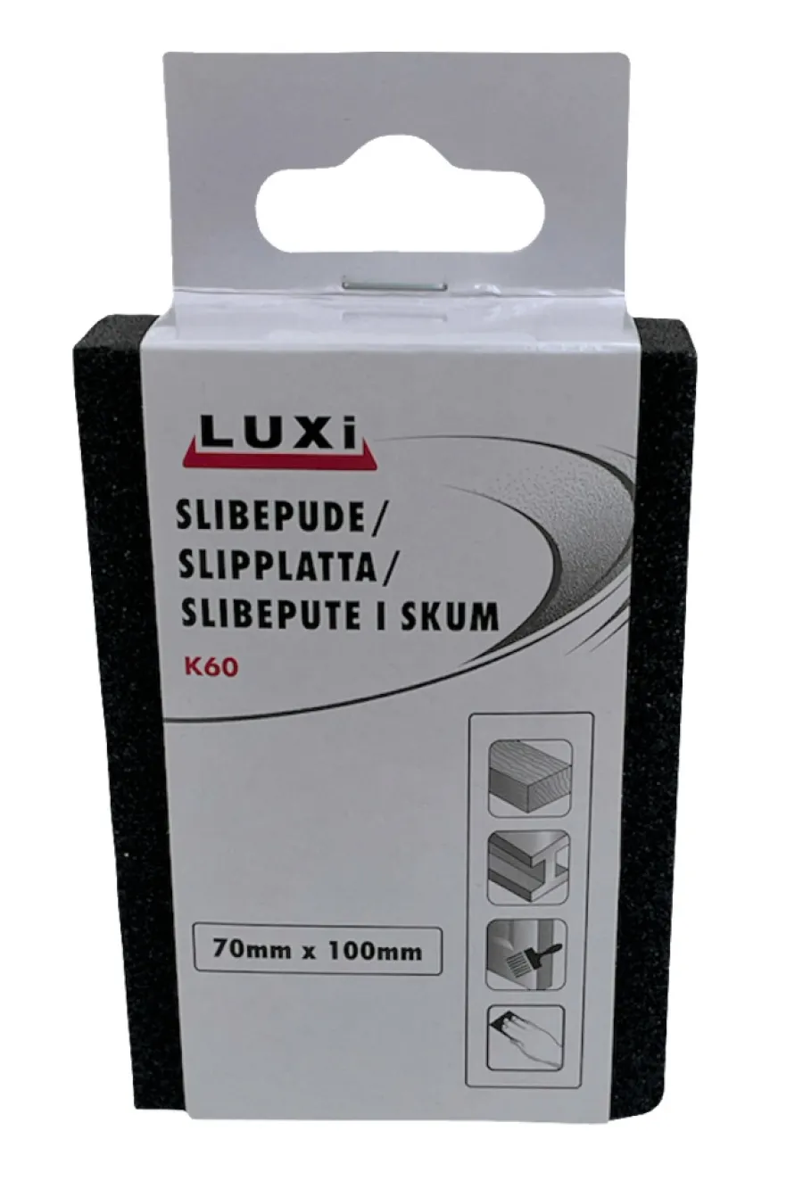 Sandpapir^Luxi Slipesvamp korn 60, 70x100 mm -