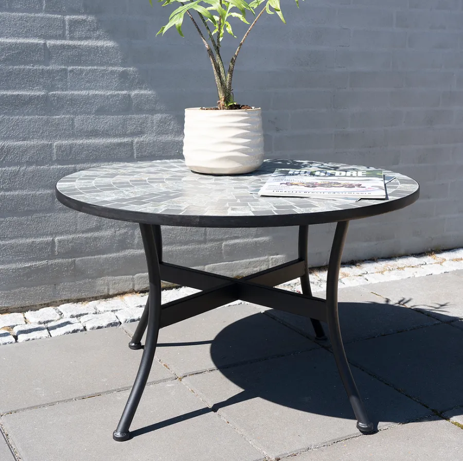 Hagebord|Loungemøbler^Sunlife Sofa/loungebord Rom mosaikk Ø76 cm - ® Multi/svart